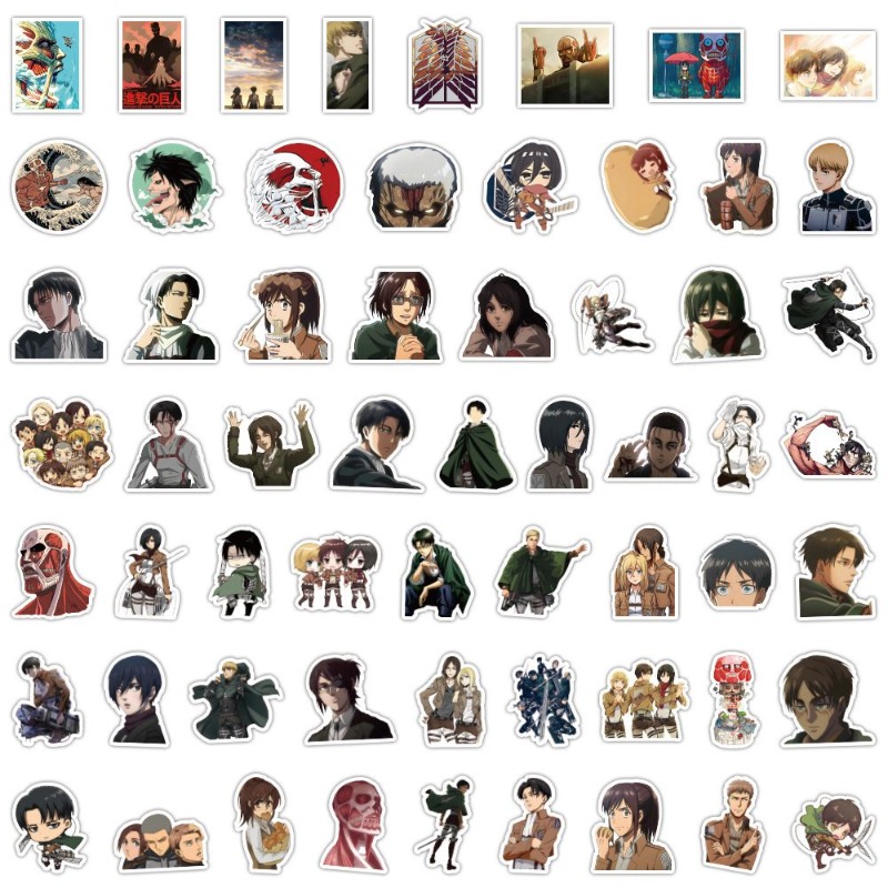 Laptop Accessories Decoration - 60Pcs Attack on Titan Anime Stickers