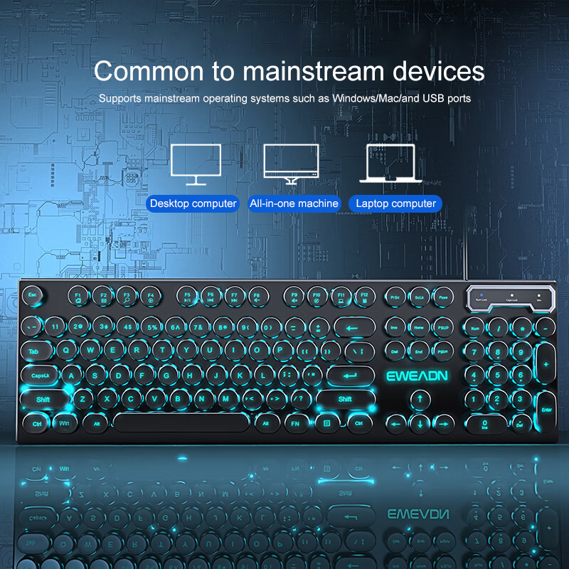 EWEADN Typewriter Gaming Keybo - Laptop Extra Accessories recension och pris