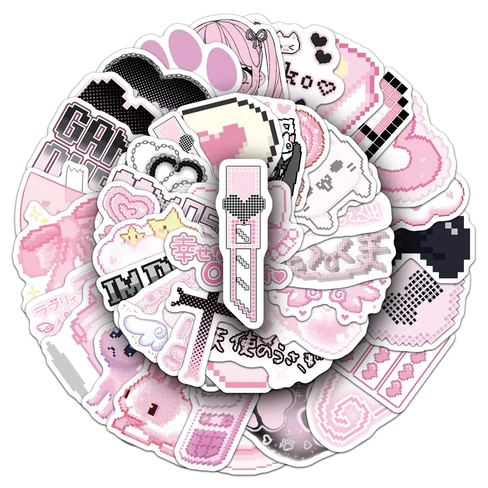 10/30/50pcs Cute Pixel Pink Go - Laptop Accessories Girly recension och pris