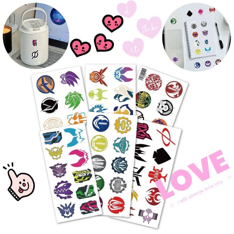 60 Sheets Kamen Rider Logo Sti - Laptop Accessories Decoration recension och pris